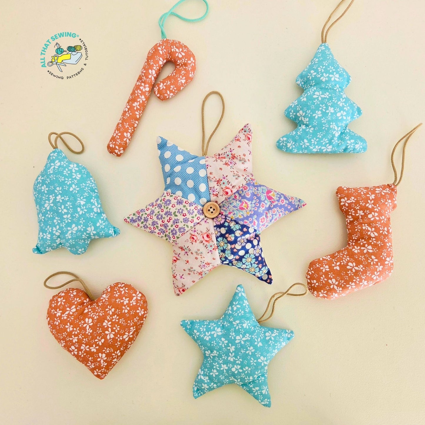 Set of 7 Christmas Ornaments