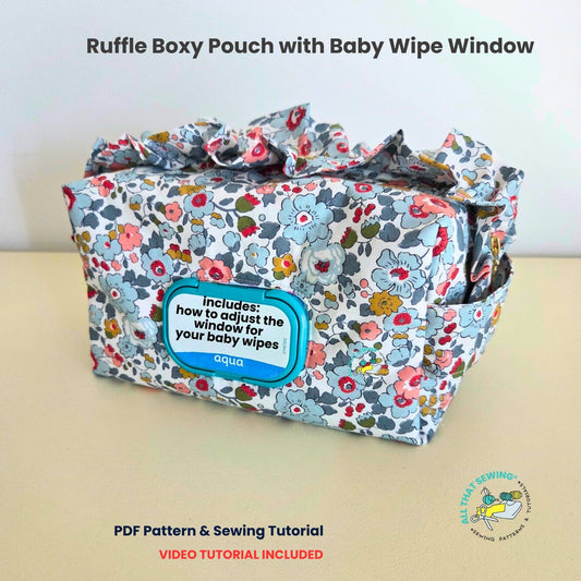 Ruffle Boxy Pouch with Diaper Wipe Window