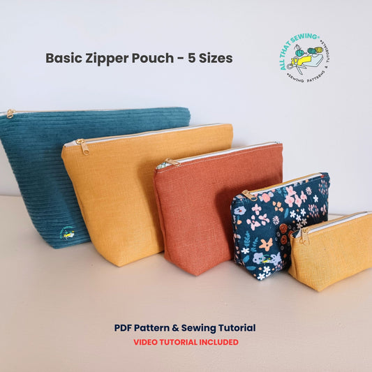 Basic Zipper Pouch - 5 Sizes