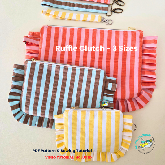 Ruffle Clutch - 3 Sizes