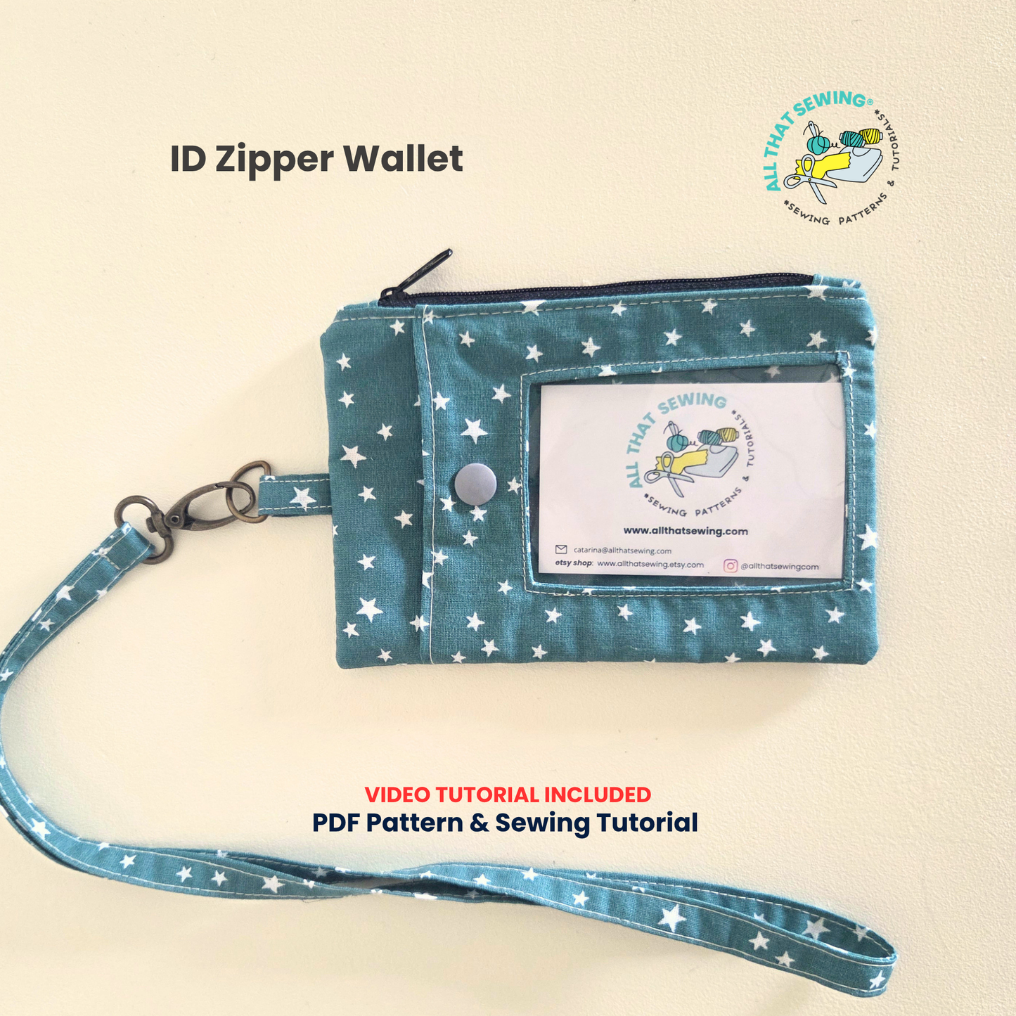 ID Zipper Wallet with Lanyard