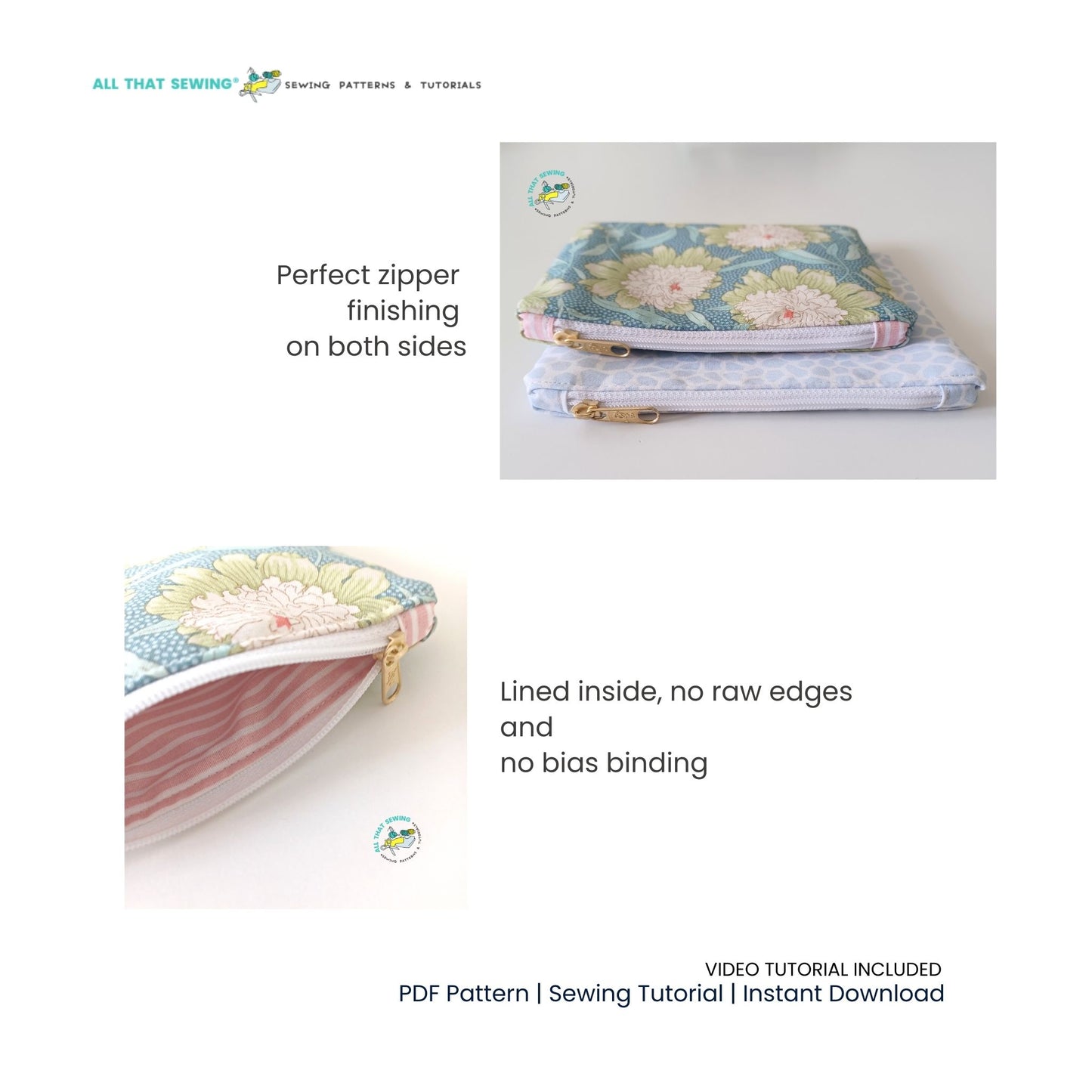 Super Easy Zipper Pouch 3 Sizes