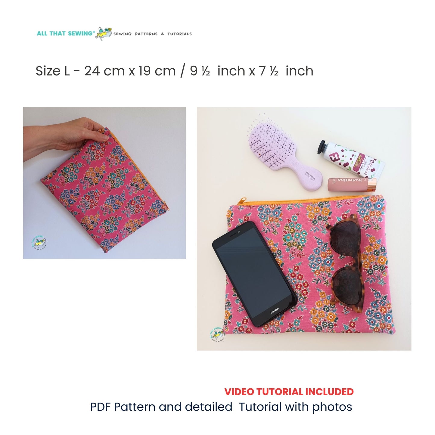 Super Easy Zipper Pouch 3 Sizes