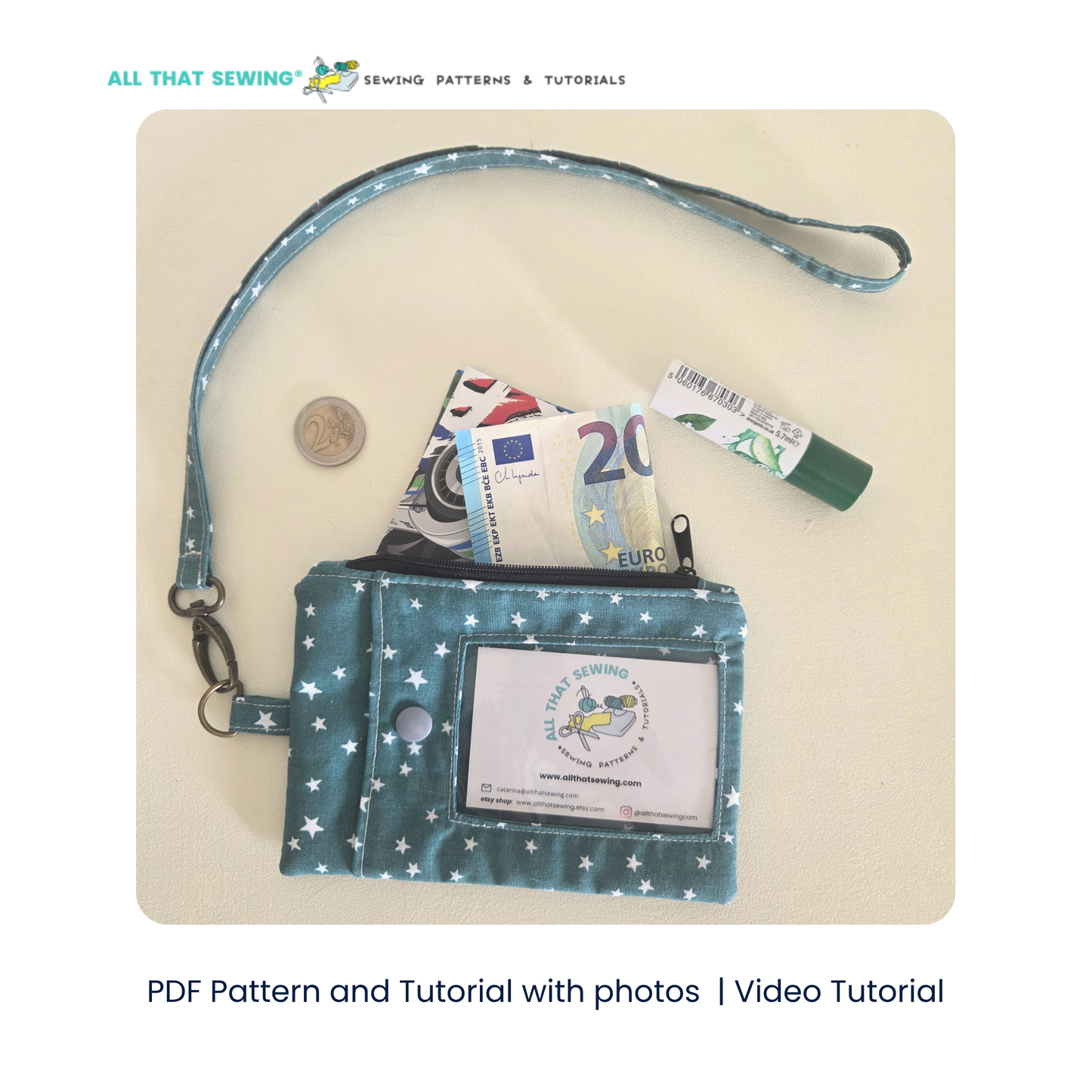 ID Zipper Wallet with Lanyard