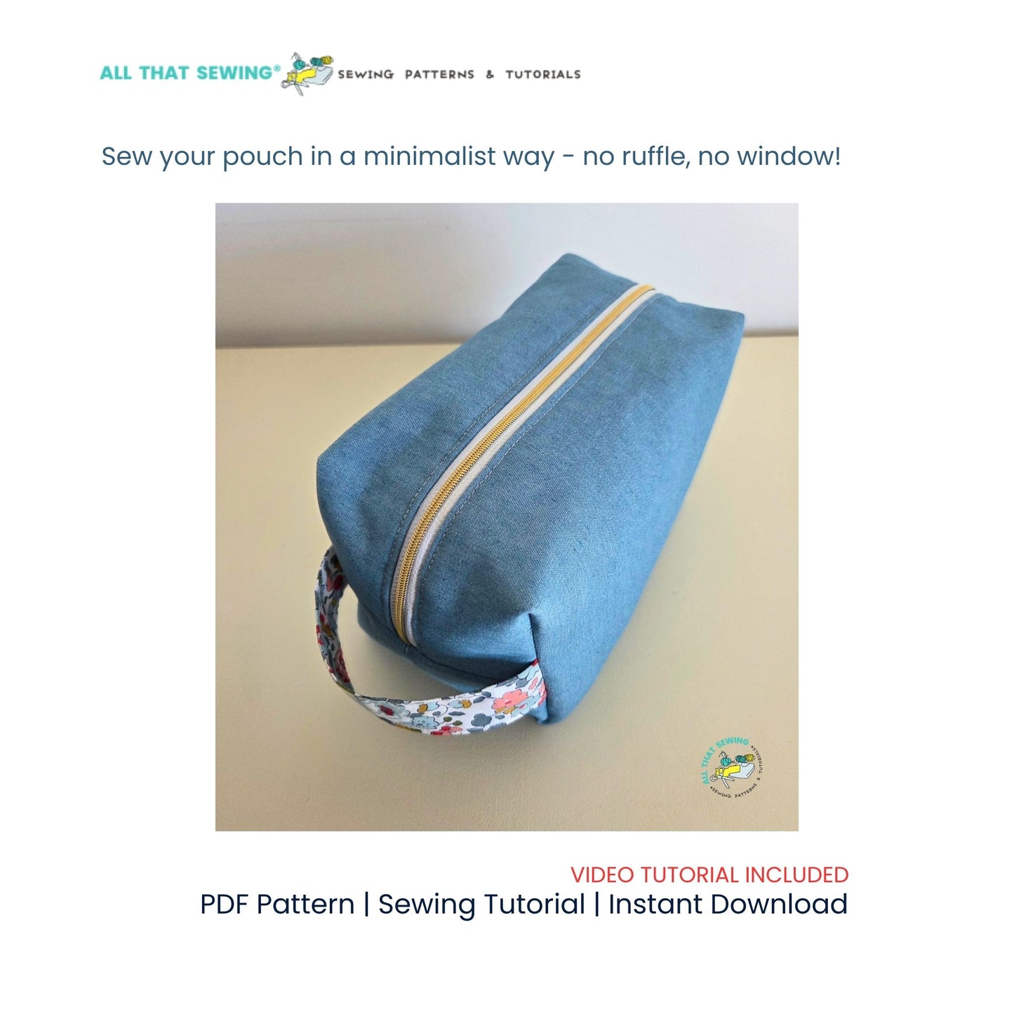 Ruffle Boxy Pouch with Diaper Wipe Window