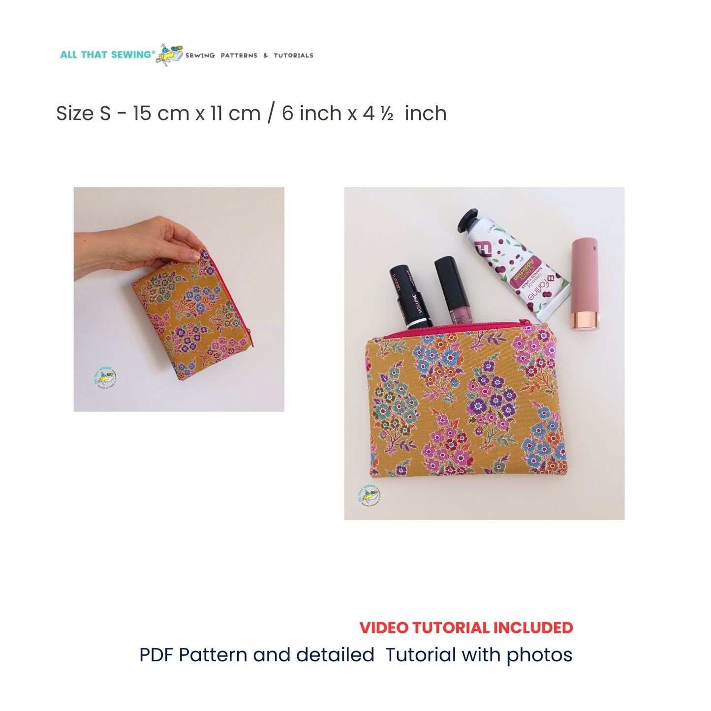 Super Easy Zipper Pouch 3 Sizes