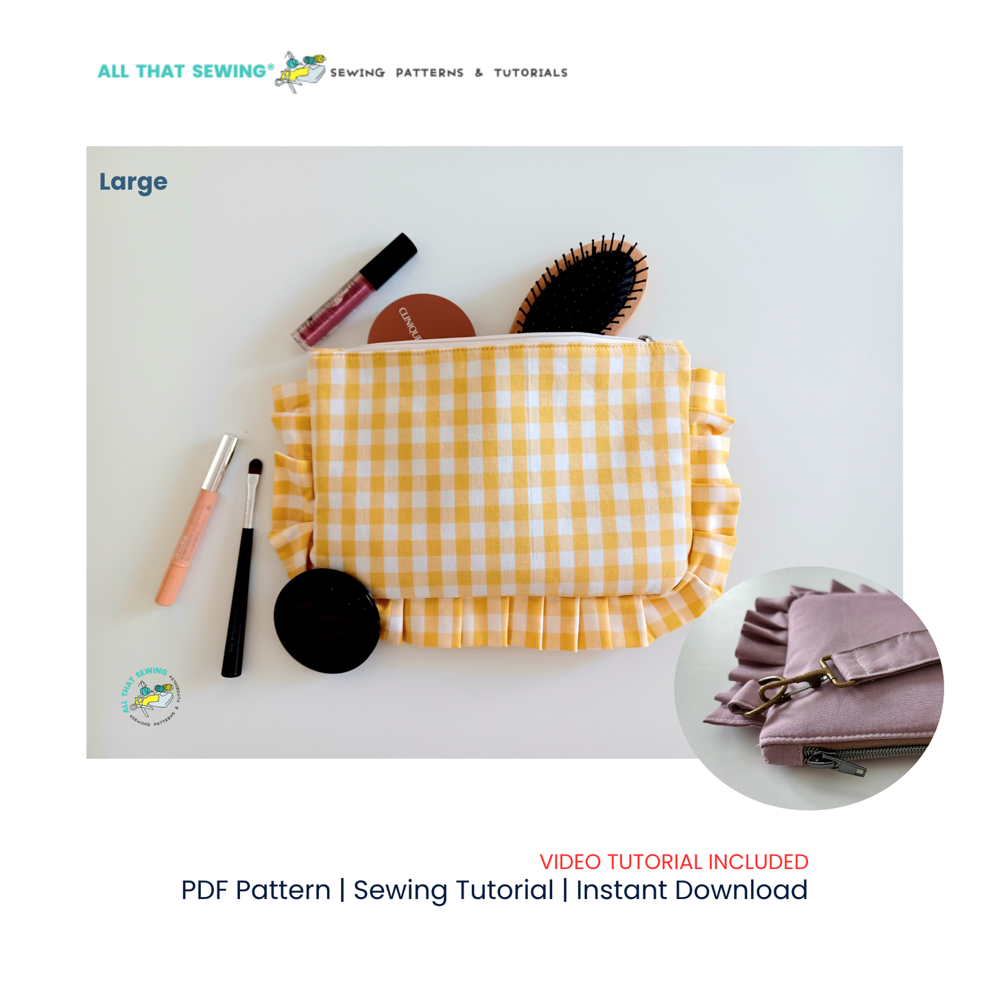 Ruffle Clutch - 3 Sizes