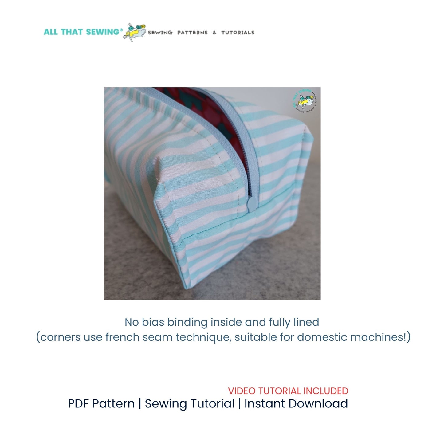 Ruffle Boxy Pouch with Diaper Wipe Window