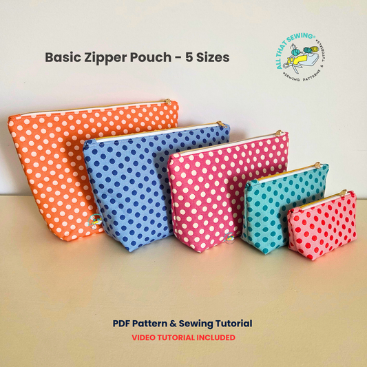 Basic Zipper Pouch - 5 Sizes