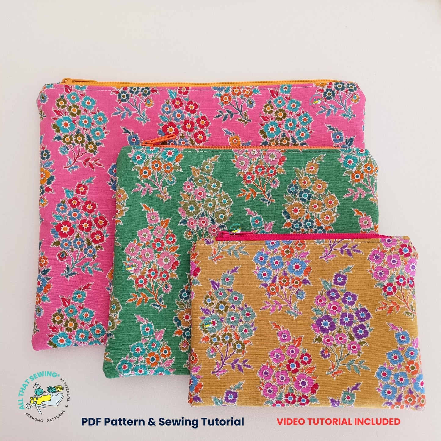 Super Easy Zipper Pouch 3 Sizes