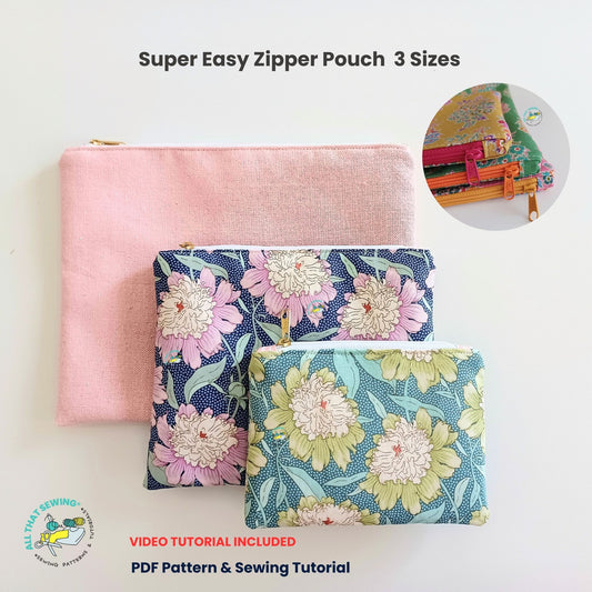 Super Easy Zipper Pouch 3 Sizes